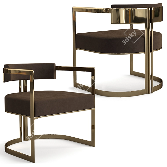 Elegant Fendi Casa Brigitte Armchair 3D model image 3