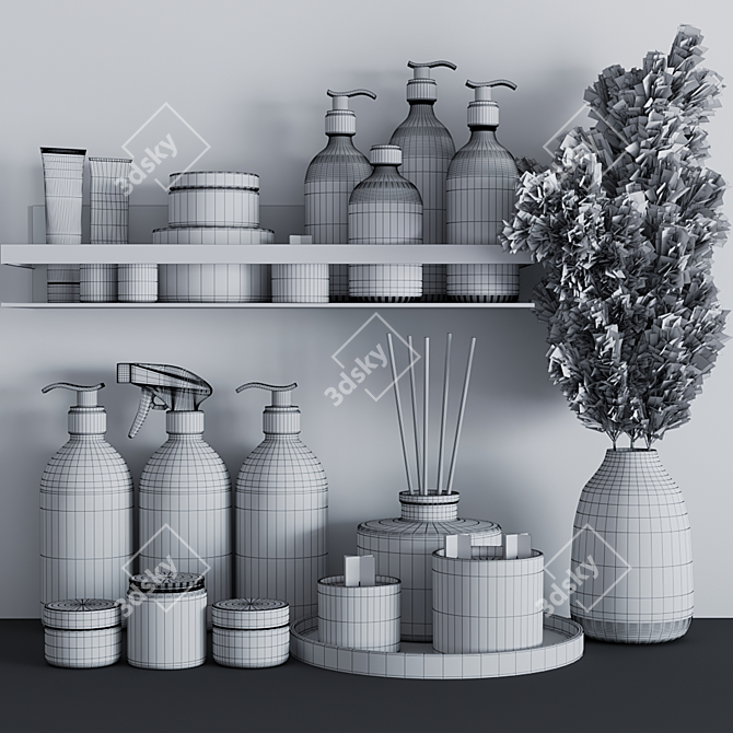 Modern Bathroom Accessories Set 3D model image 4