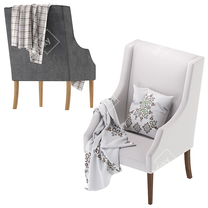 Cozy Comfort: Coco Republic Morton Reading Chair 3D model image 4