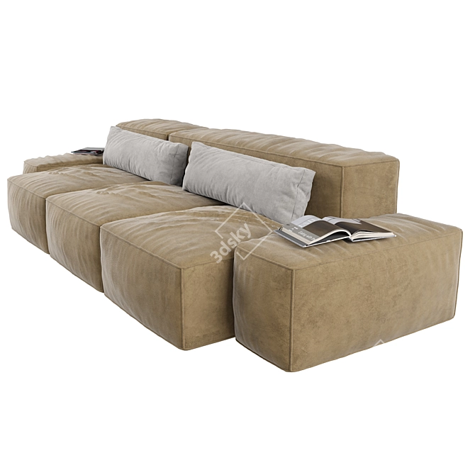 Contemporary Living Divani Sofa - Stylish & Spacious 3D model image 2