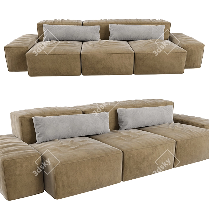 Contemporary Living Divani Sofa - Stylish & Spacious 3D model image 5