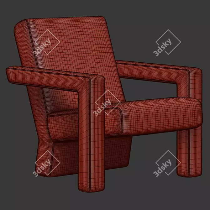 Rietveld Unesco Chair - Timeless Elegance 3D model image 5