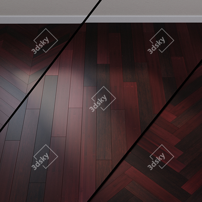 Bamboo Mokachino Parquet: Elegant and Durable 3D model image 1