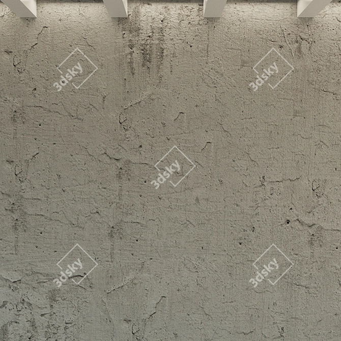 Vintage Concrete Wall Texture 3D model image 3