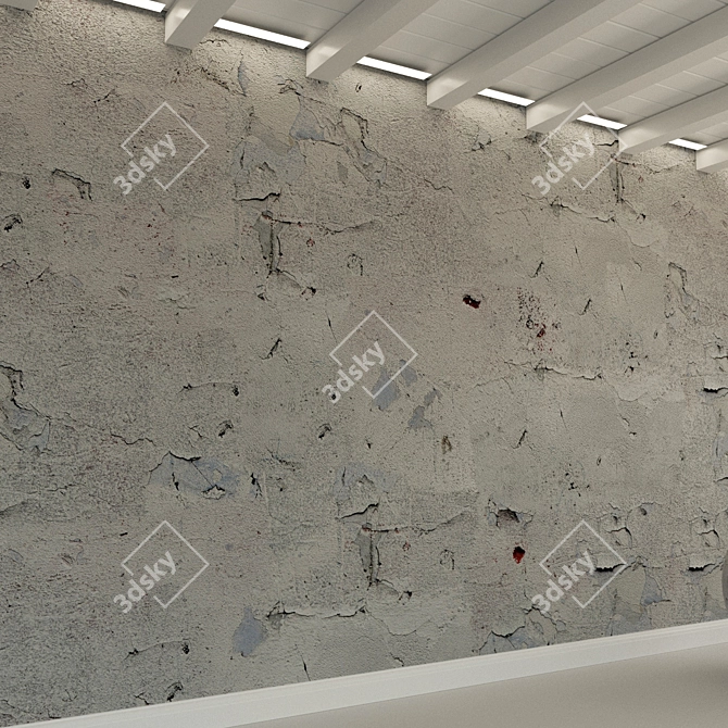 Vintage Concrete Wall Texture 3D model image 2