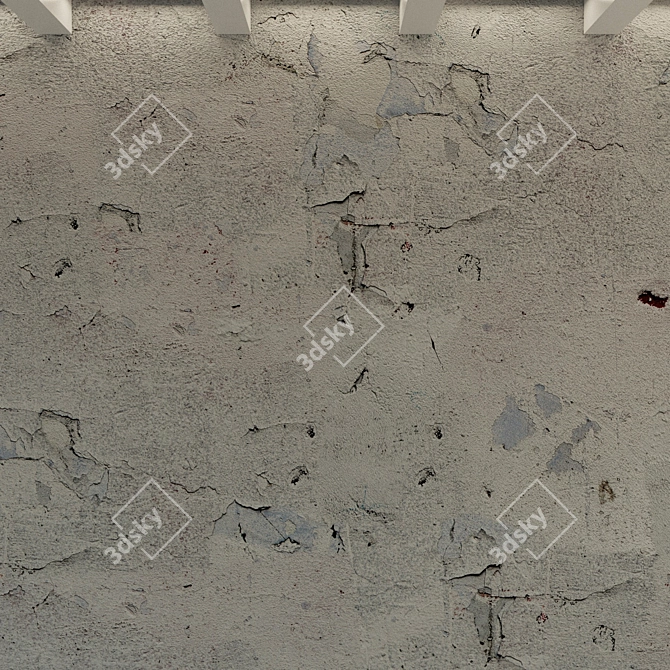 Vintage Concrete Wall Texture 3D model image 3