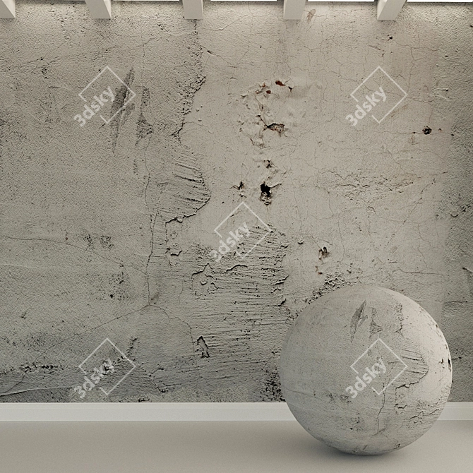 Vintage Concrete Wall Texture 3D model image 1