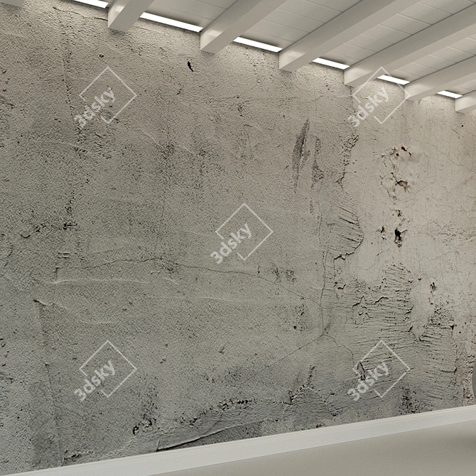 Vintage Concrete Wall Texture 3D model image 3