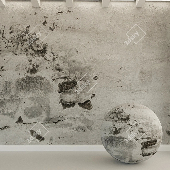 Vintage Concrete Wall Texture 3D model image 1