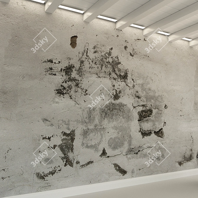 Vintage Concrete Wall Texture 3D model image 3