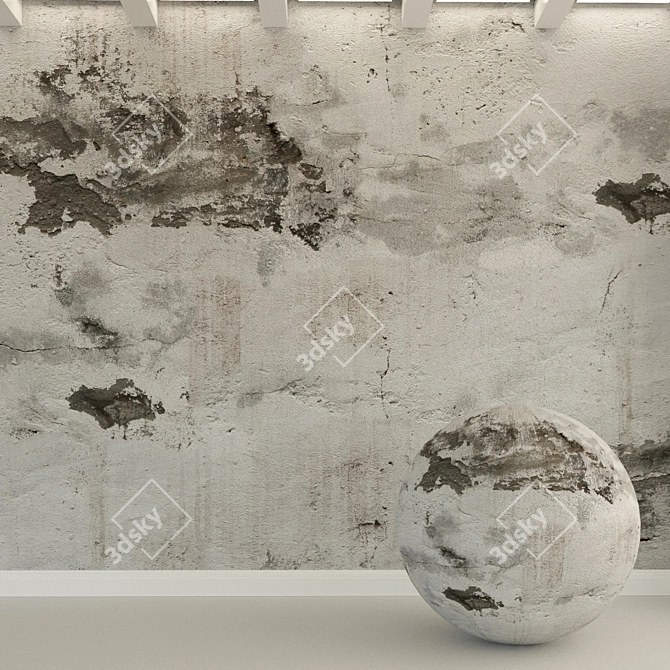 Vintage Concrete Wall Texture 3D model image 1