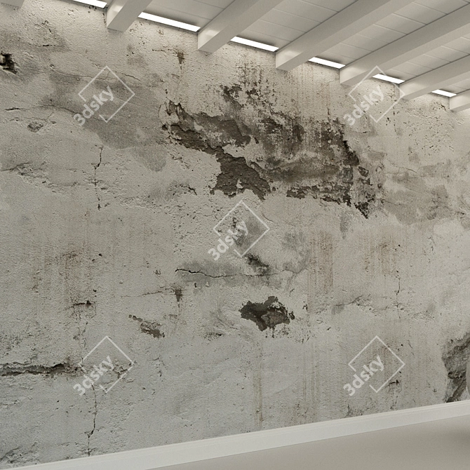 Vintage Concrete Wall Texture 3D model image 3