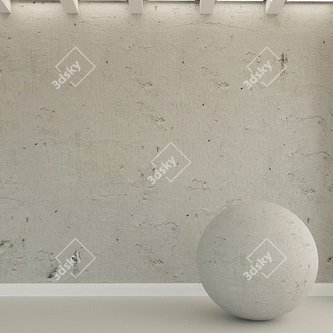 Vintage Concrete Wall Texture 3D model image 1