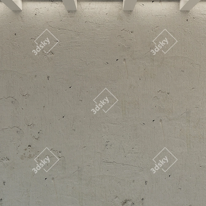 Vintage Concrete Wall Texture 3D model image 2