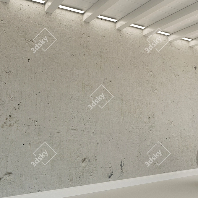 Vintage Concrete Wall Texture 3D model image 3