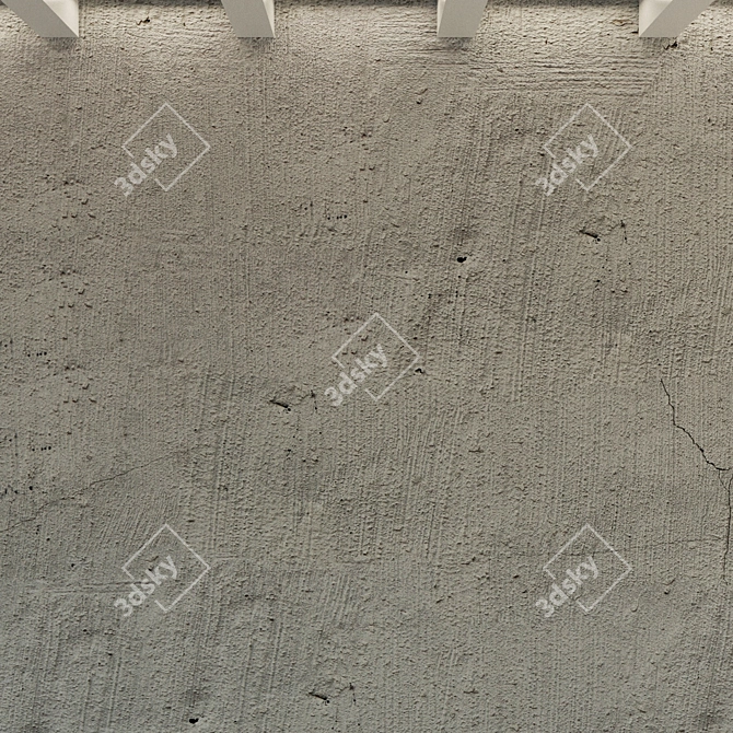 Vintage Concrete Wall Texture 3D model image 2