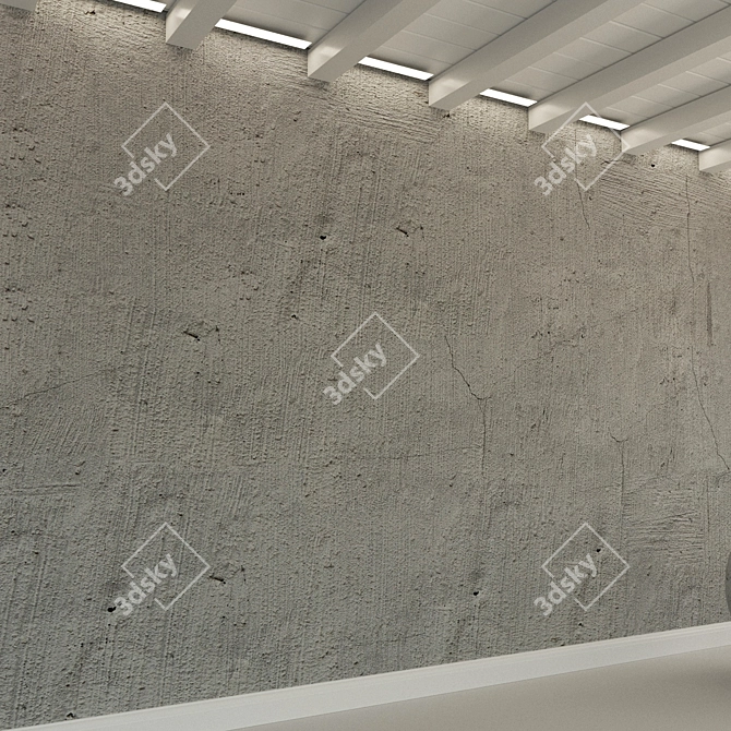 Vintage Concrete Wall Texture 3D model image 3