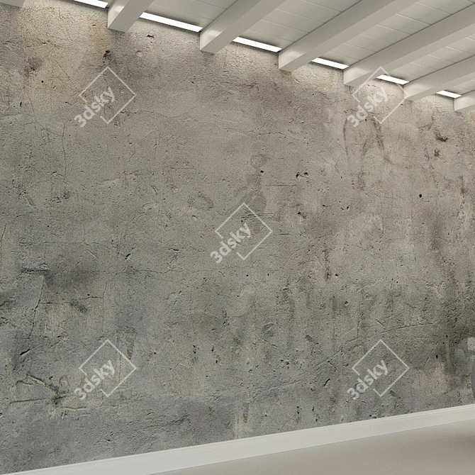 Title: Vintage Concrete Wall 3D model image 3