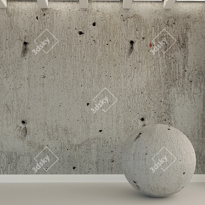 Title: 
Time-Worn Concrete Wall 3D model image 1