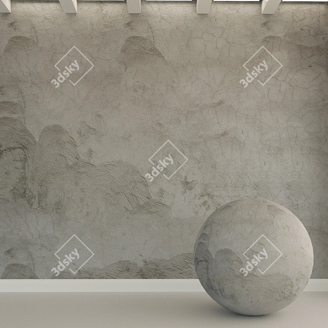 Aged Concrete Wall Texture 3D model image 1