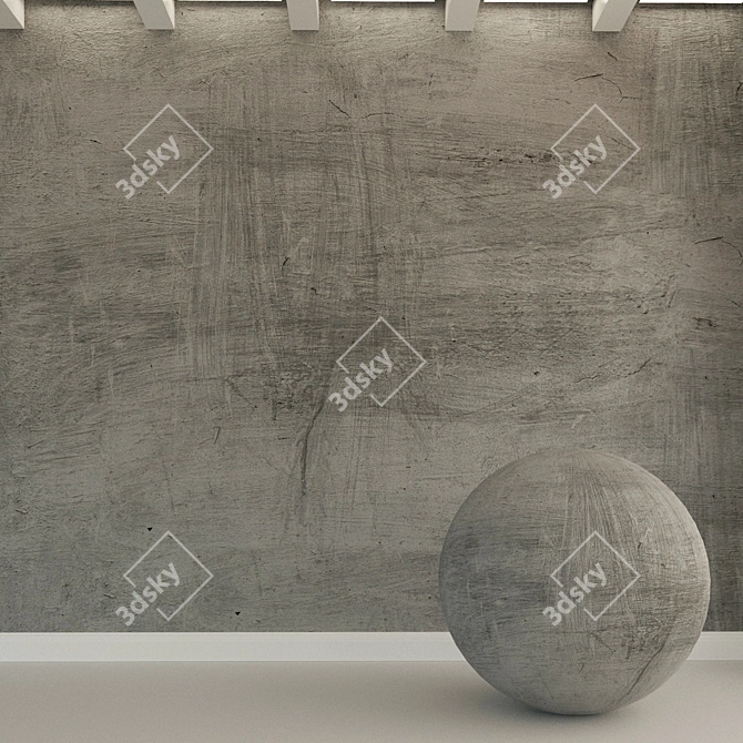 Title: Vintage Concrete Wall Texture 3D model image 1