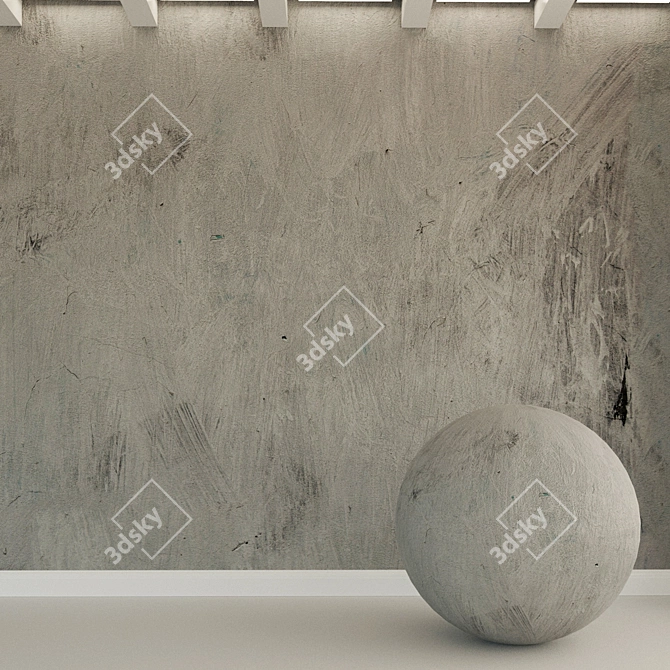 Vintage Concrete Wall 3D model image 1