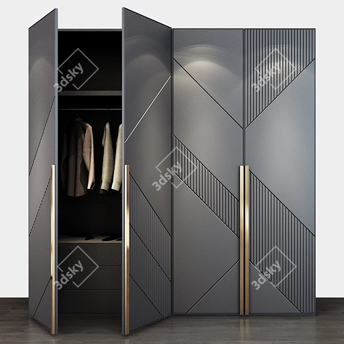 Modern Wooden Cabinet Furniture 3D model image 1