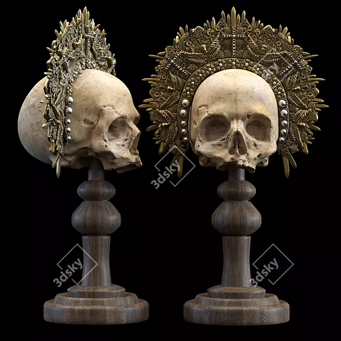 Regal Skull Deco Object 3D model image 1
