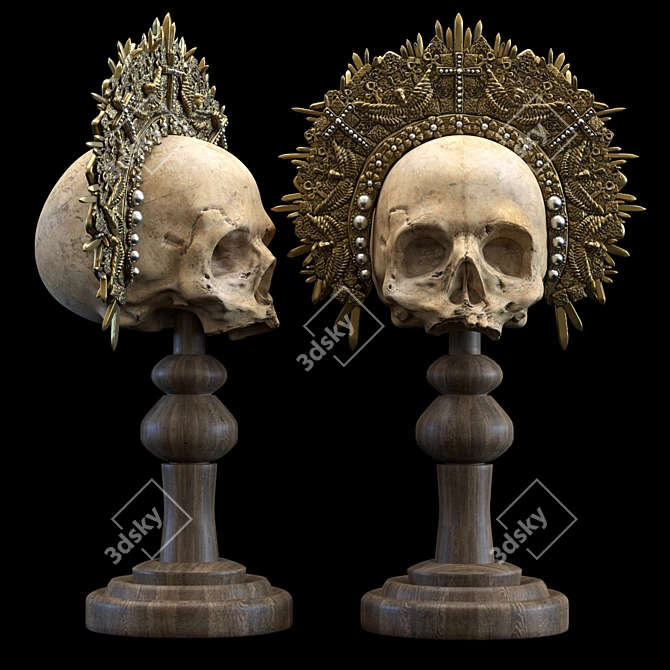 Regal Skull Deco Object 3D model image 3