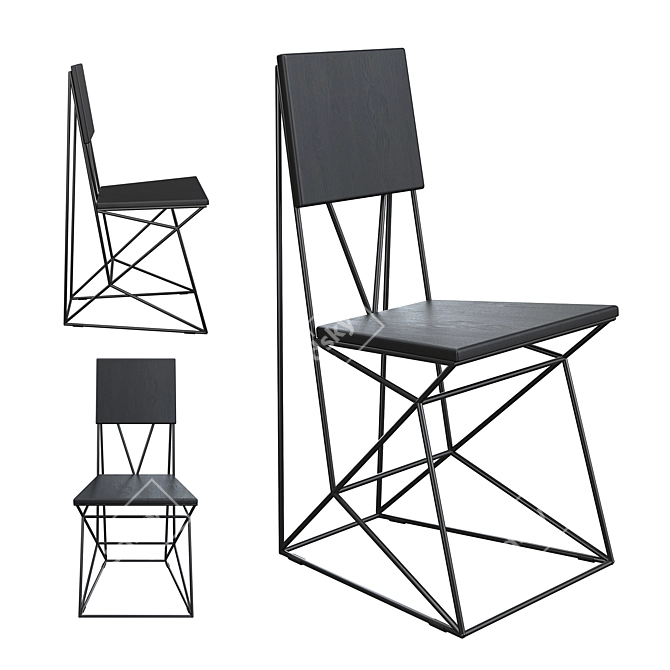 Sleek Support Chair: Elevate Your Dining Experience 3D model image 1