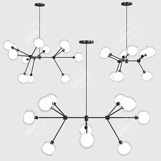 Elegant Millimeter Dimensions Nabila Chandelier 3D model image 1