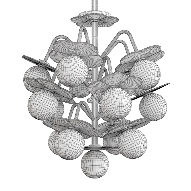 Elegant Clover Chandelier 3D model image 2