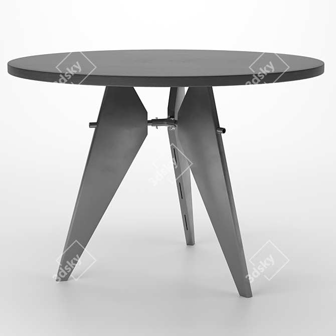 Gueridon Black 100: Modern and Elegant Table 3D model image 1