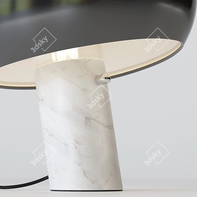 Modern Mushroom Marble Table - Loft Industrial Chic 3D model image 3