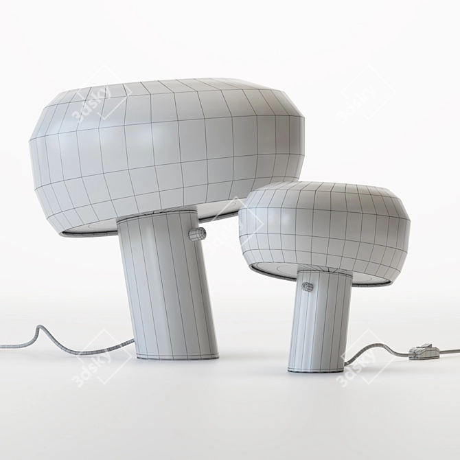 Modern Mushroom Marble Table - Loft Industrial Chic 3D model image 5