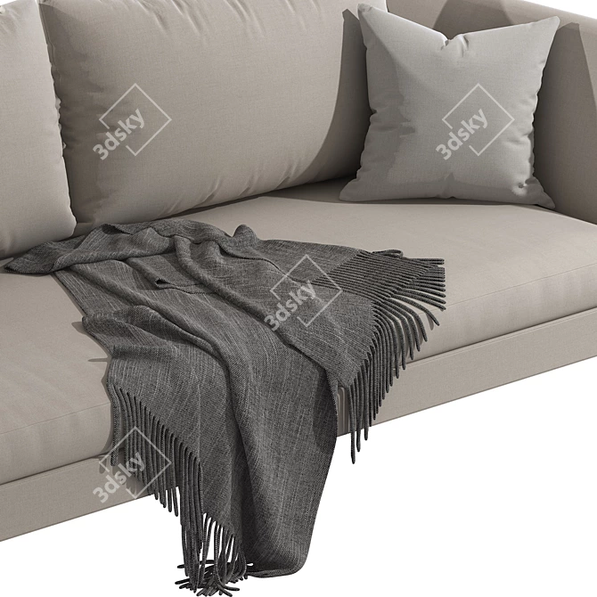 Feel-Good 3-Seater Fabric Sofa 3D model image 2