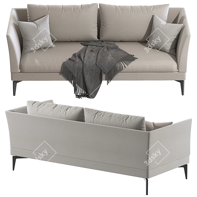 Feel-Good 3-Seater Fabric Sofa 3D model image 3