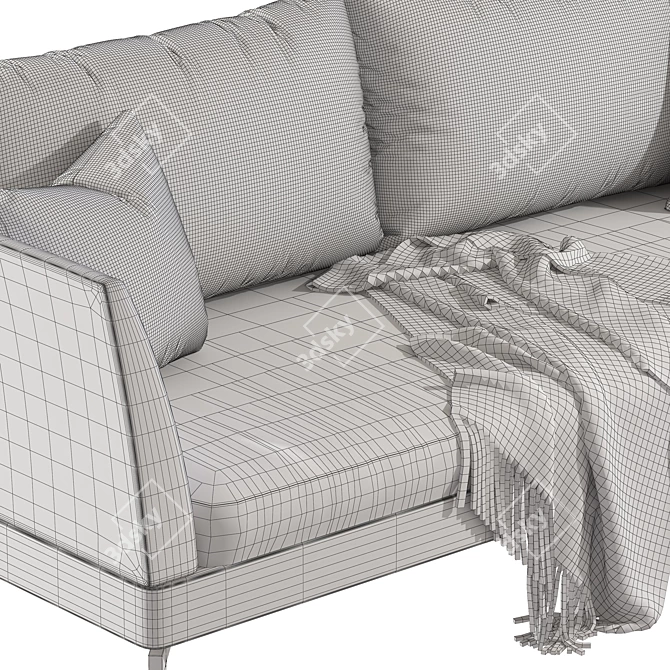 Feel-Good 3-Seater Fabric Sofa 3D model image 5