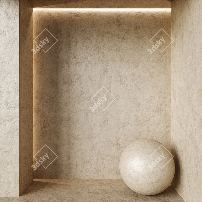 Seamless Decorative Plaster Kit 3D model image 1