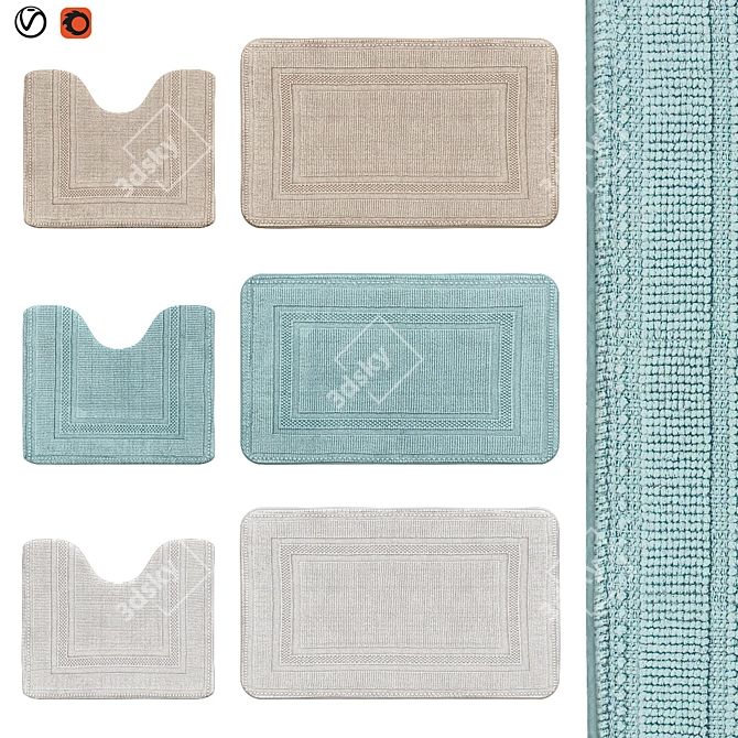 Modern Bath Rugs | 35 Varieties 3D model image 1