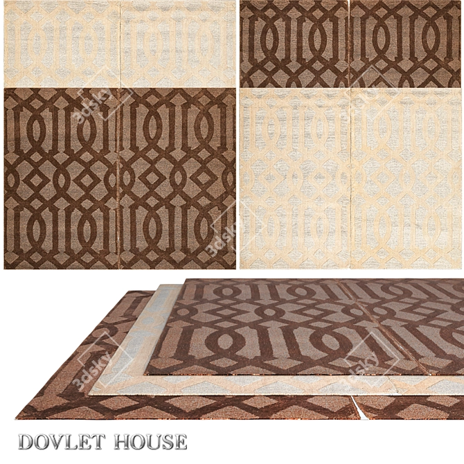 DOVLET HOUSE Double Carpets Set (4 pieces) 3D model image 1