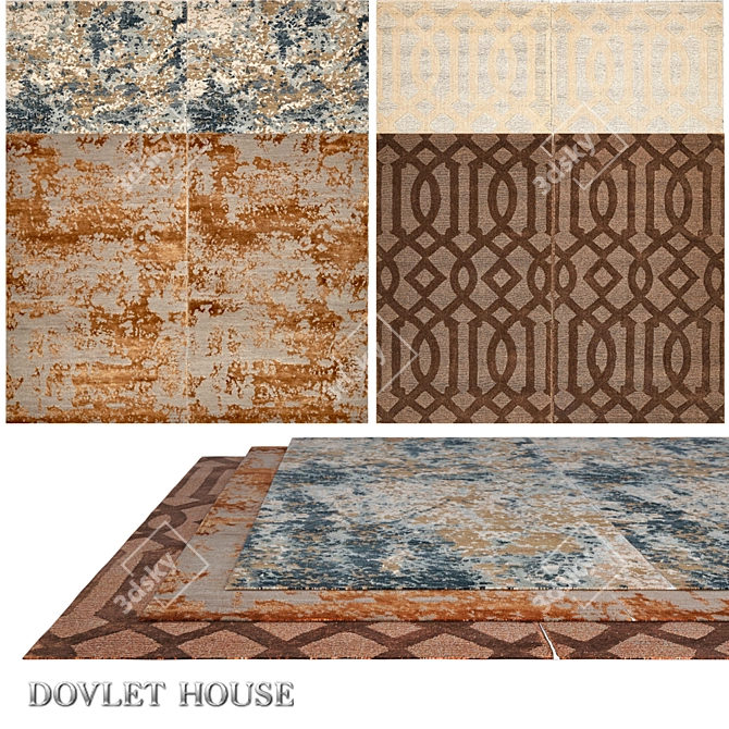 Double Carpet Set: DOVLET HOUSE 4pcs (part 675) 3D model image 1