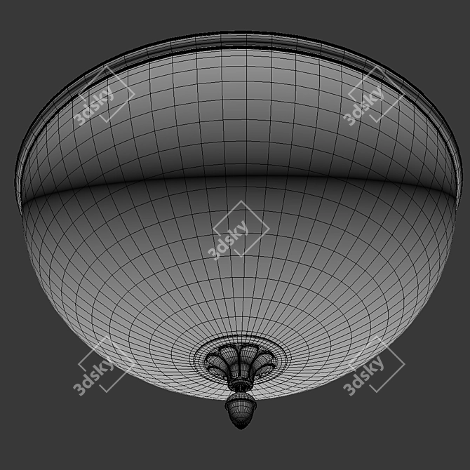 Elegant Ravenscourt Flush Ceiling Light 3D model image 2