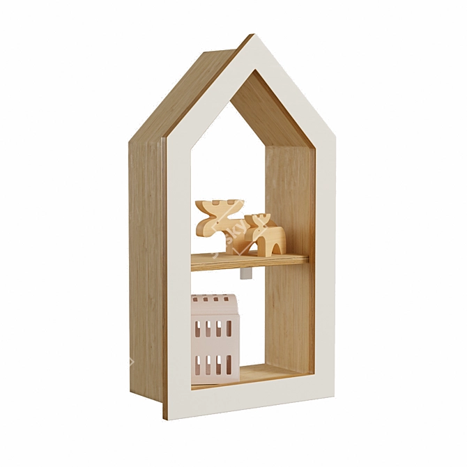 House-shaped Nursery Shelves 3D model image 5