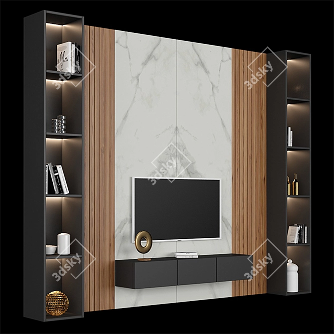 Modern TV Stand: Ready for Visualizations 3D model image 2