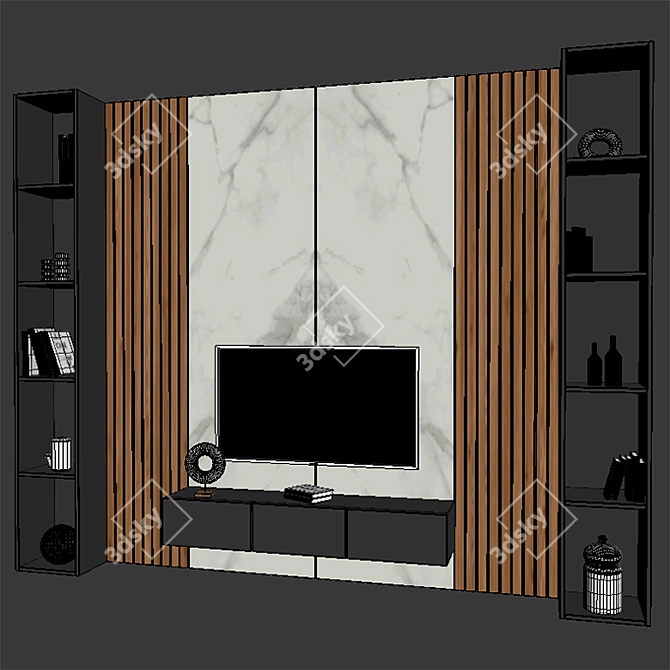 Modern TV Stand: Ready for Visualizations 3D model image 3