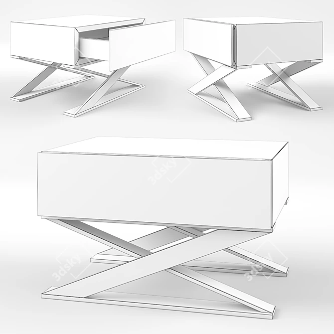 Moda Loft Walle Nightstand: Sleek and Stylish Bedside Storage 3D model image 3