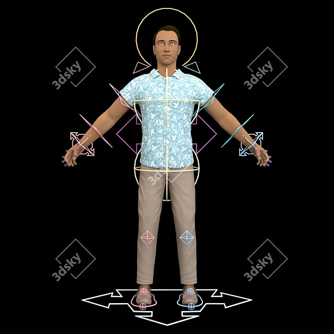 Advanced Male Citizen Rig 3D model image 4