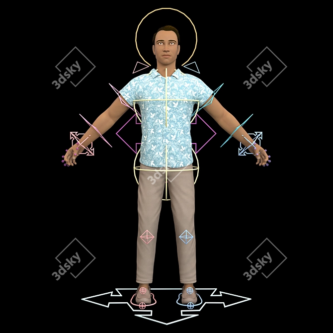 Advanced Male Citizen Rig 3D model image 10