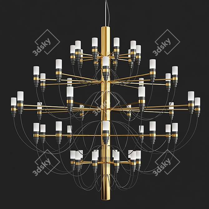 Elegant 2097 Chandelier by Gino Sarfatti 3D model image 1